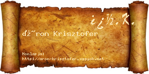 Áron Krisztofer névjegykártya