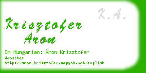krisztofer aron business card