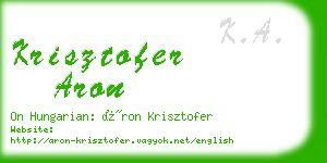 krisztofer aron business card